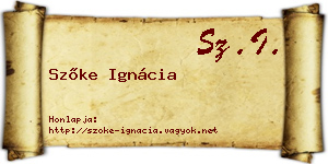 Szőke Ignácia névjegykártya